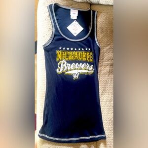 NWT MLB Milwaukee Brewers ladies Nike ribbed Tank Top T-Shirt Small / Medium